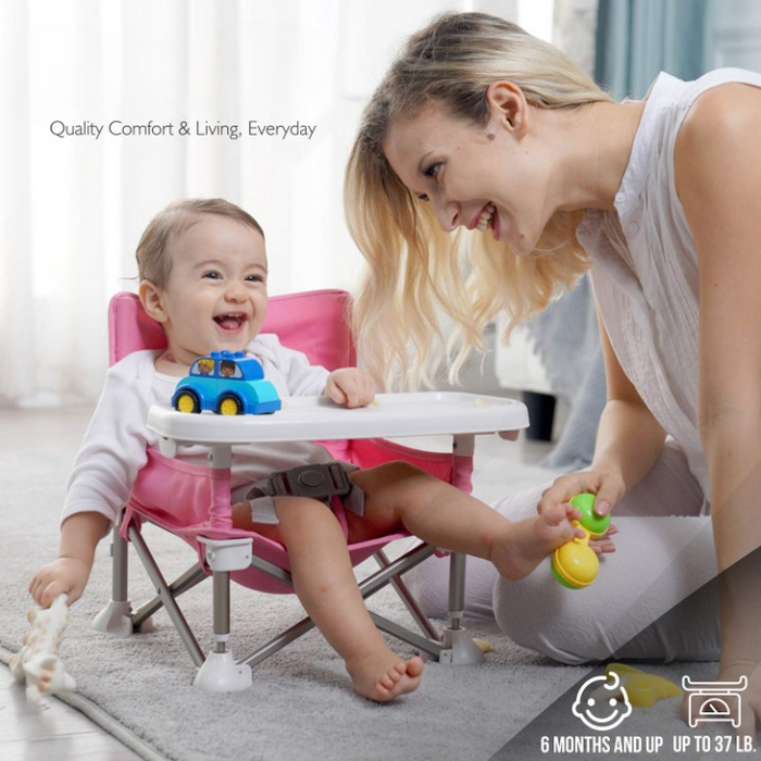 Portable Baby Chair With Removable Tray & Travel Bag