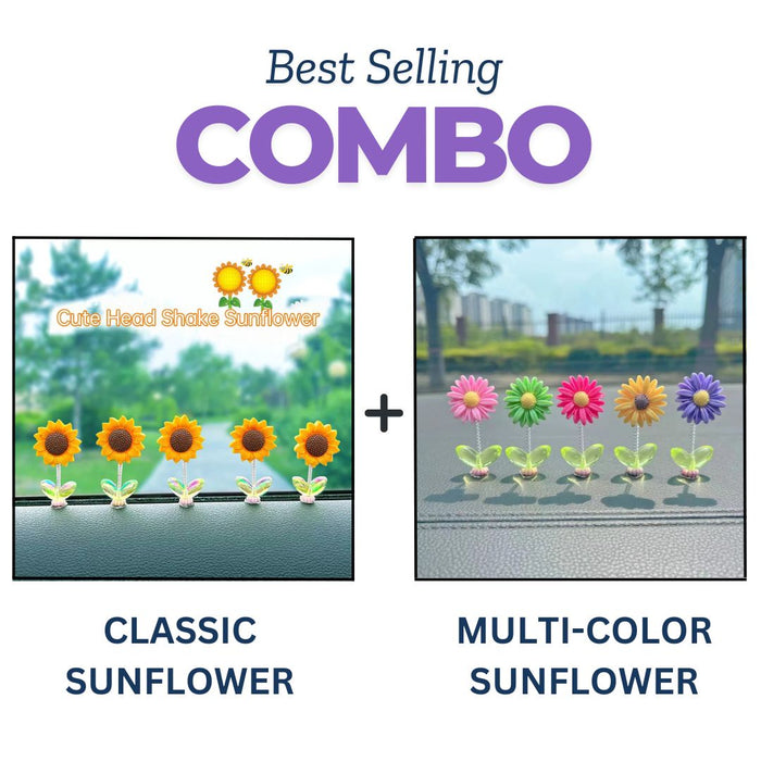 Multi color Sunflower Car Dashboard Decor