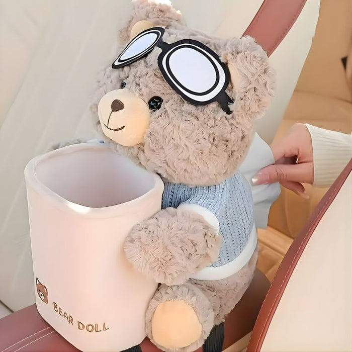 Brown Bear 2-in-1 Tissue Holder & Trash Can