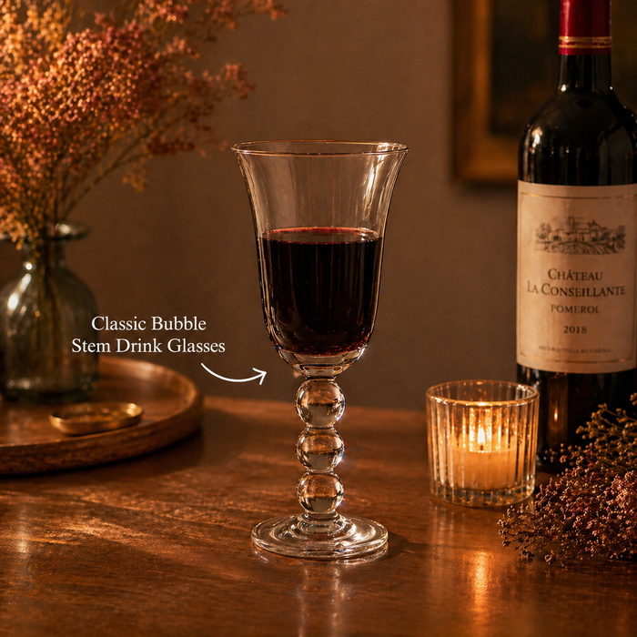Classic Bubble Stem Drink Glasses