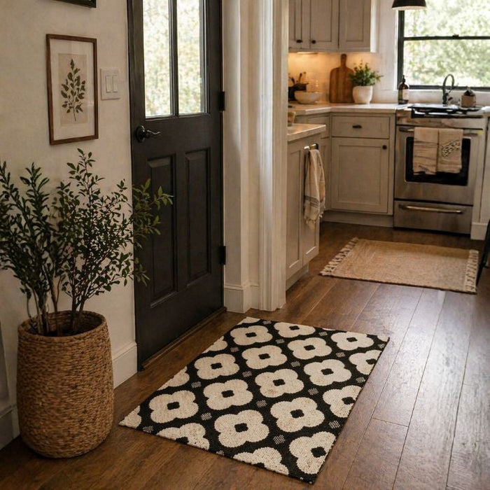 VelvetStep Floral Comfort Floor Mat