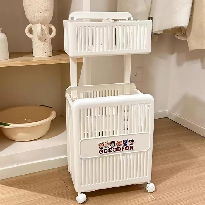 Foldable Laundry Storage Trolley Cart