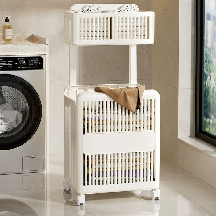 Foldable Laundry Storage Trolley Cart