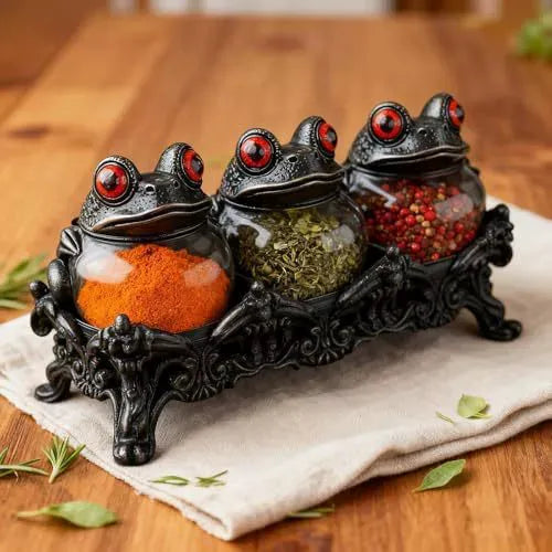Gothic Frog Spice Jar With Tray