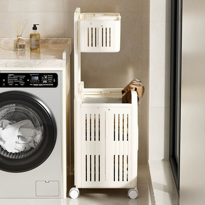 Foldable Laundry Storage Trolley Cart